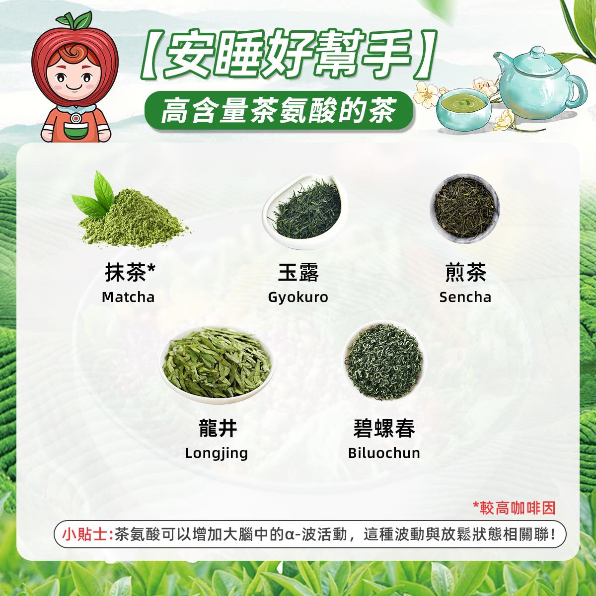 【安睡好幫手】高含量茶胺酸的茶