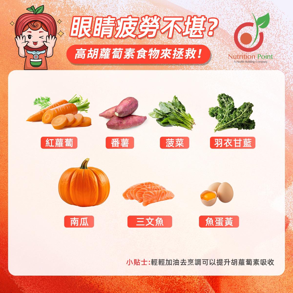 【眼睛疲勞不堪？】高胡蘿蔔素食物來拯救！