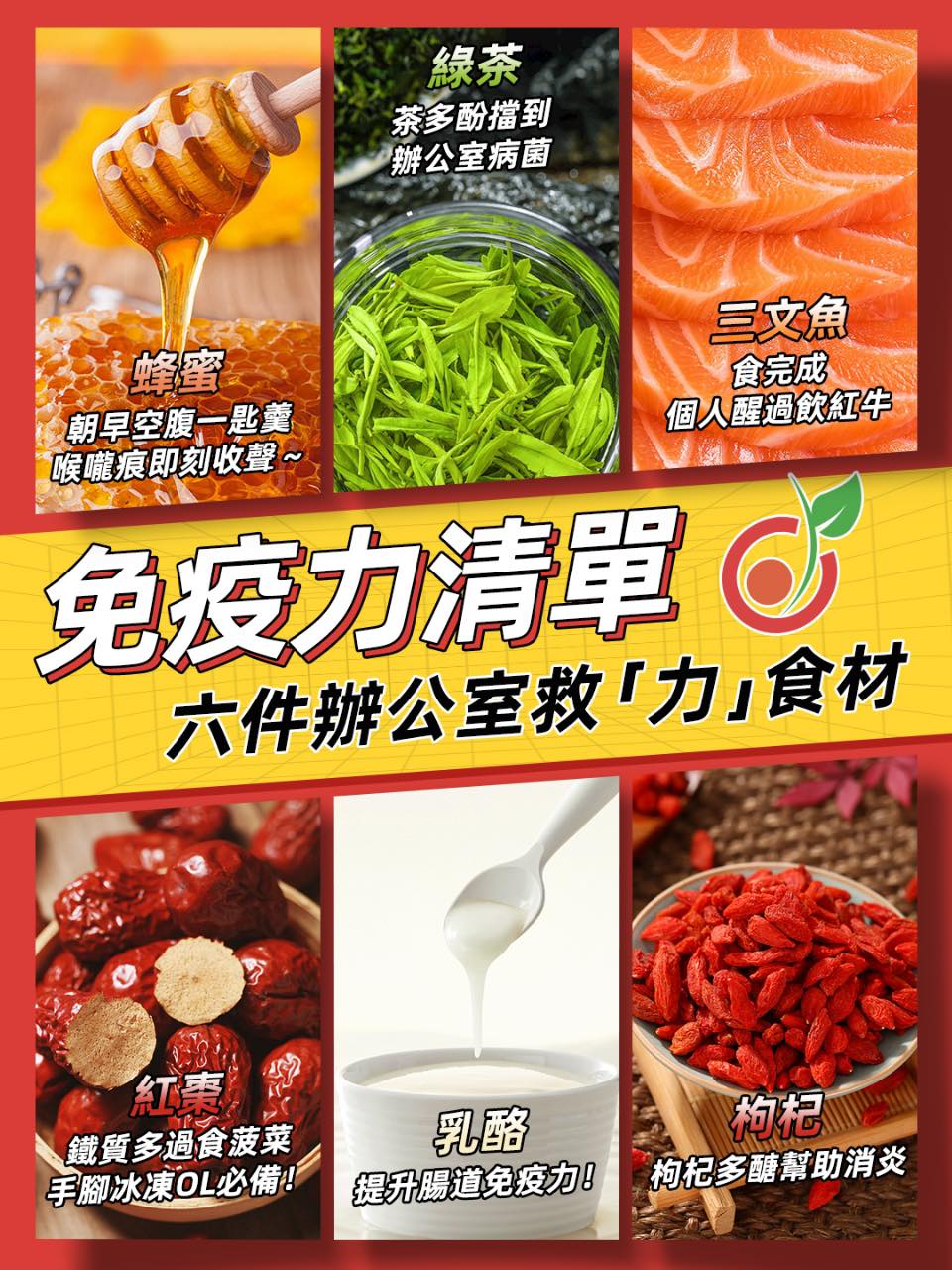 🍯【免疫力清單】辦公室5大「救力食材」暗藏科學玄機！