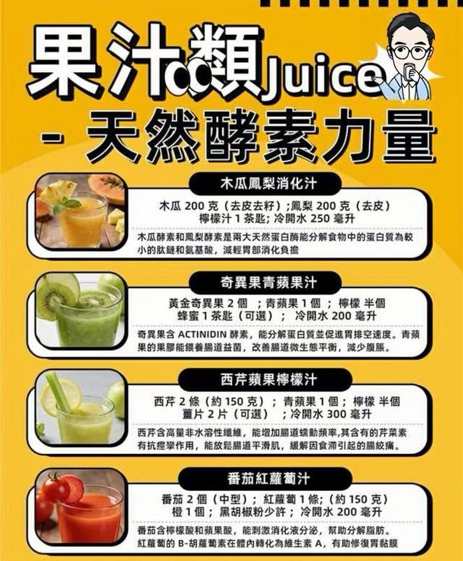 4款天然酵素果汁食譜：幫助消化不適的秘密？營養師解析科學原理